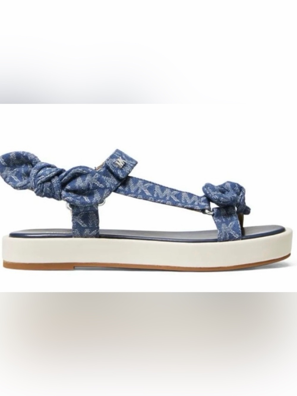 Like new Michael Kors phoebe sandals denim logo